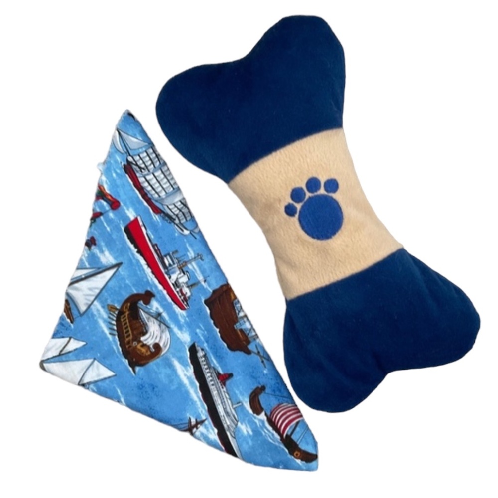 GREEMBRIER INTERNATIONAL Dog Plush Squeaky Toy w/Sailing Scarf NWOT